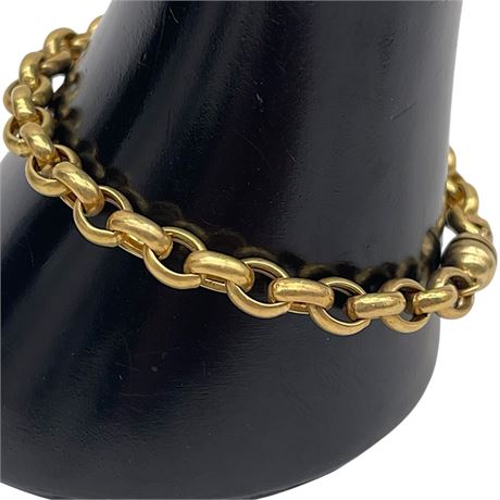14K Italian Yellow Gold Chain Bracelet w/ Magnetic Clasp