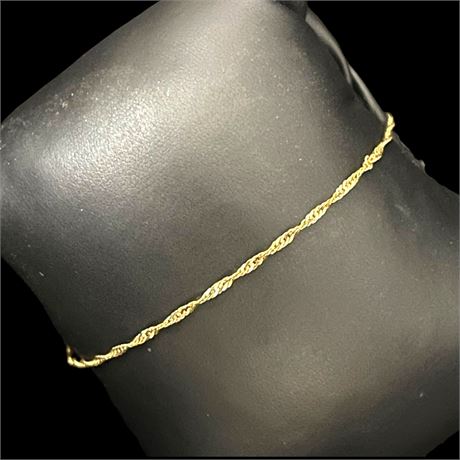 14k Gold 9" Dainty Twisted Bracelet