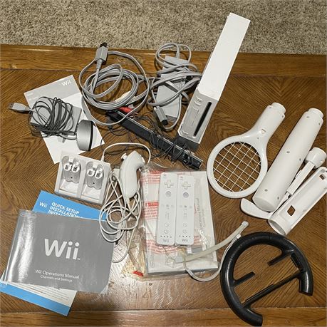 Wii Lot with Wii Console, Controllers, and Accessories