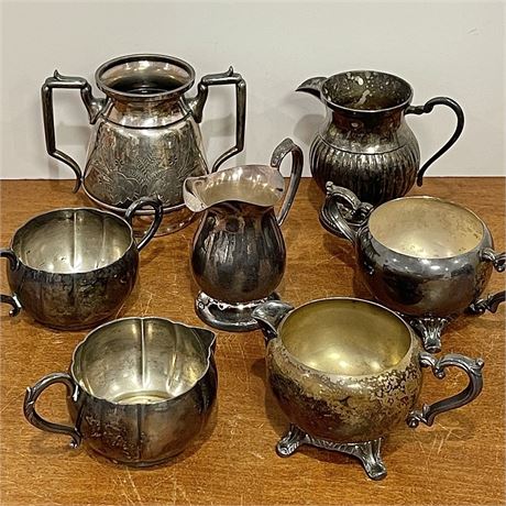 Silverplated Creamer & Sugar Dishes