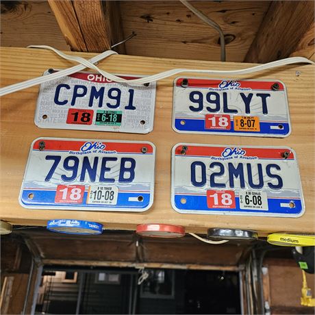 4 Motorcycle License Plates