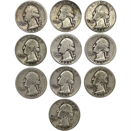 1942-1945 Washington Silver Quarters