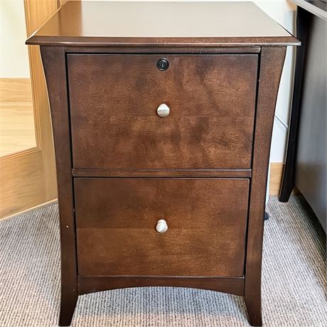 Golden Oak 2 Drawer File Cabinet w/ 2 Keys