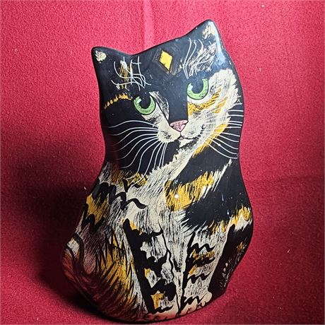 Calico Cat Vase By Nina Lyman,