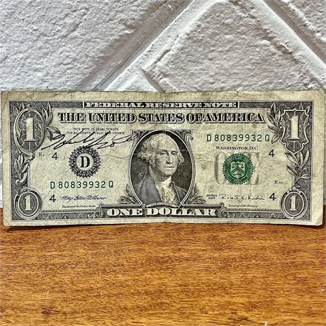 Herb Score Autographed Dollar Bill