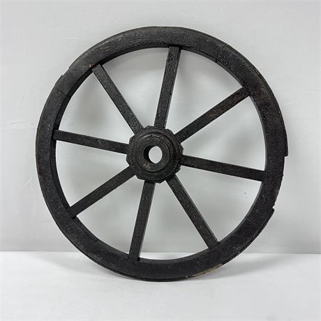 Antique Primitive 8 Spoke Wood Wheel - 12.5"D