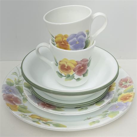 Setting for 2 Corelle Corning Ware Summer Blush Dinnerware