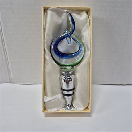 Vintage A. Dal Borgo Murano Glass Wine Bottle Stopper