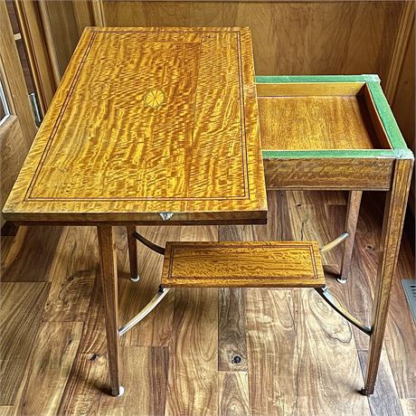 Antique Edwardian Inlaid Wood Card Table