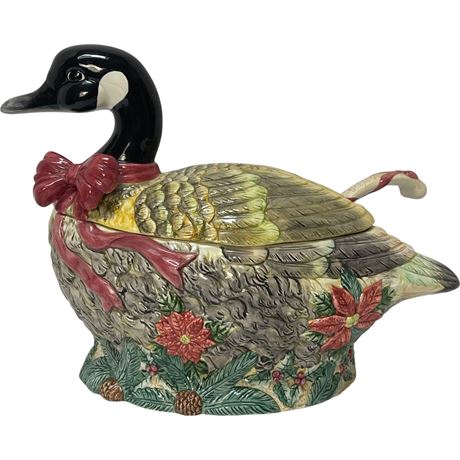 1997 Christmas Goose Soup Tureen w/ Ladle