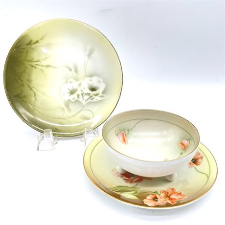 RS China Footed Soup Bowl with Two Bread/Dessert Plates