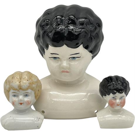 Antique Porcelain China Doll Heads