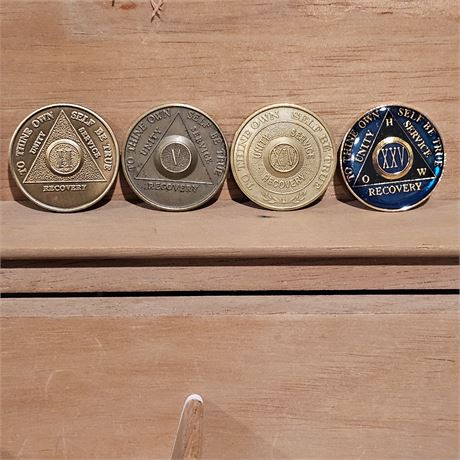 Recovery Coins 2, 5, 14, 25" Year Coins