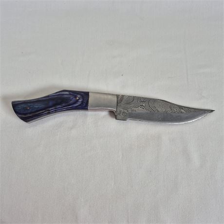 Blue Handle Handcrafted 9"Damascus Steel Knife by Cutlery Salvation