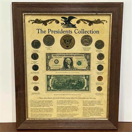 Framed The Presidents Collection - Coins and Currency