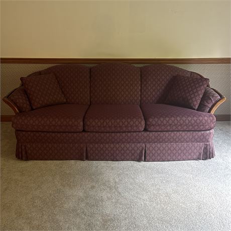 Cochrane Furniture Upholstered Sofa with Wood Trim