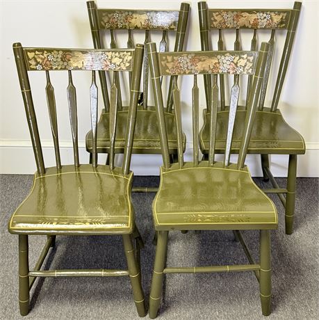 (4) Vtg Hand-Painted Arrow Back Chairs
