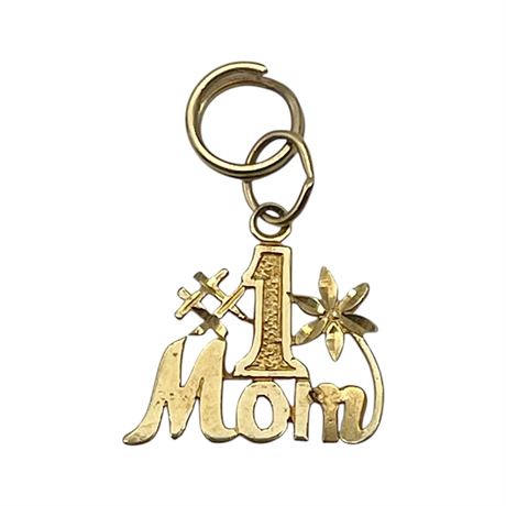 14K Yellow Gold #1 Mom Charm