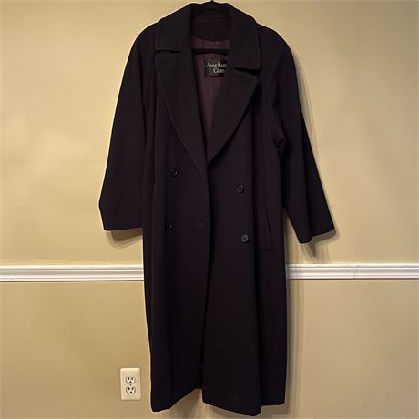 Anne Klein II Size 10 Black Wool Trench Coat