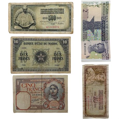 Vtg Foreign Bank Notes