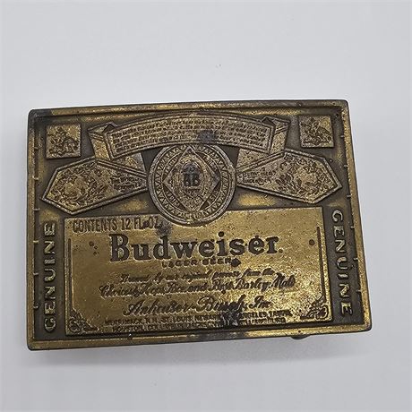 Brass "BUDWEISER" Belt Buckle