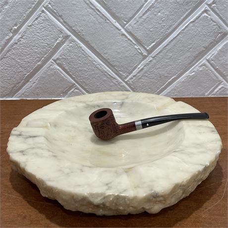Large Marble Ashtray with Regal Dr. Grabow Pipe