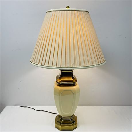 Vintage Stiffel Brass & Ceramic Table Lamp