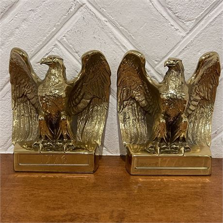 P. M. Craftsman Brass Bald Eagle Bookends - "Another Symbol of a Nation"