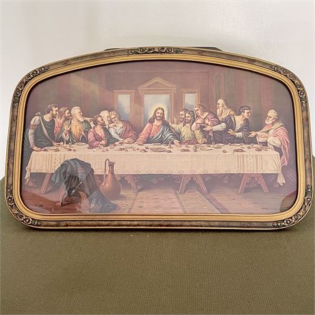 Antique "The Last Supper" Framed Lithograph Print