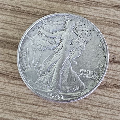 1941 S Walking Liberty Half Dollar, a silver 50-cent