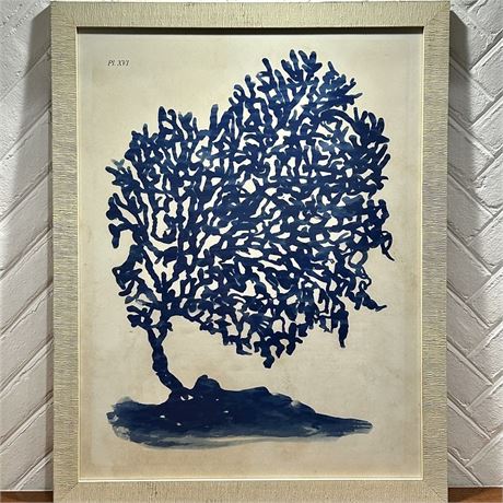 Wendover Indigo Ink Coral 1 Framed Art