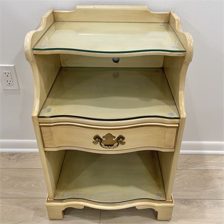 Continental Furniture French Providence 3-Tier Single Drawer Bedside Table