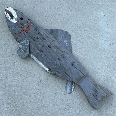 Folk-art Crafted Wall Hanging Fish - 3ft long