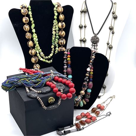 Great Mix of Statement Necklaces