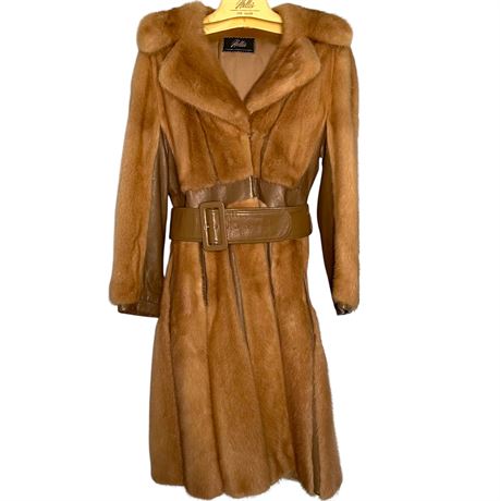 Vtg Halle's Mink Fur and Leather Ladies Jacket