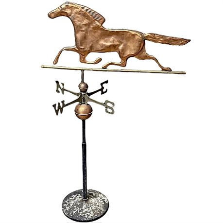 Freestanding Copper Running Horse Weathervane