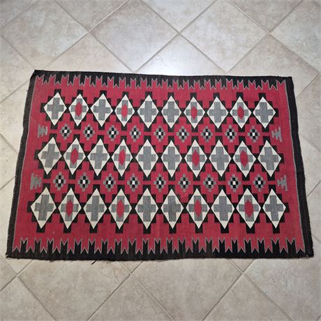 Authentic Early Navajo Rug Trading Post Era Textile
