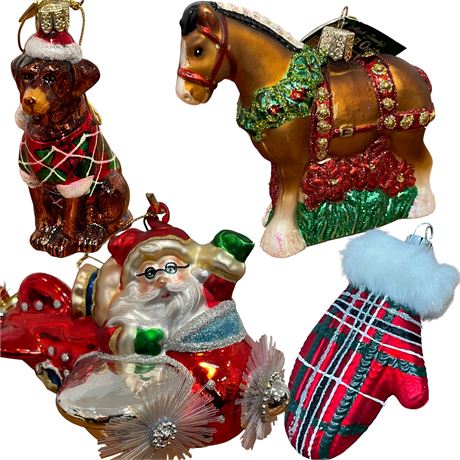 Old World Christmas, Kurt Adler & Unbranded Blown Glass Ornaments