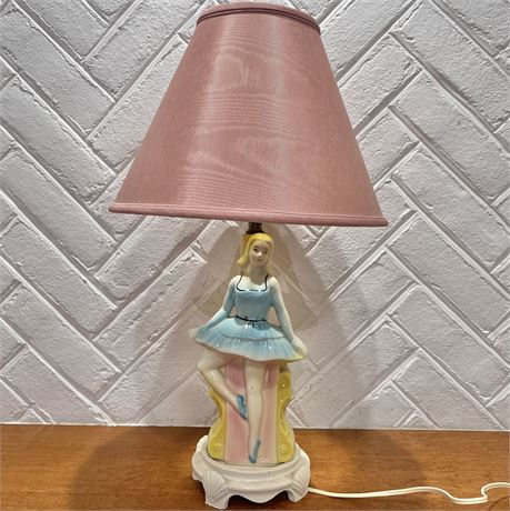 Vintage Pastel Ballerina Lamp