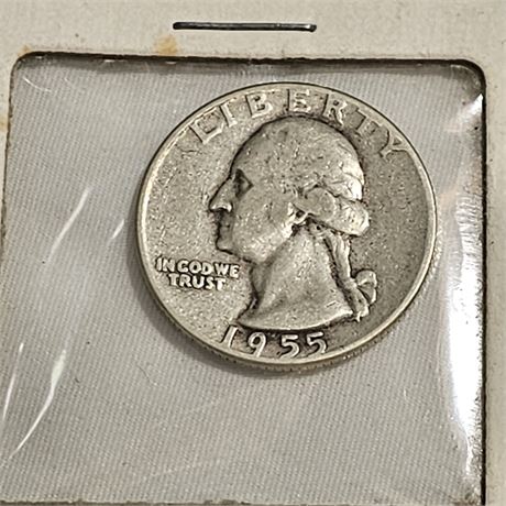 1955 Silver Washington Quarter.