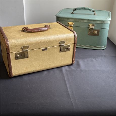 Vintage Mendel Hard Case Luggage with Train Case