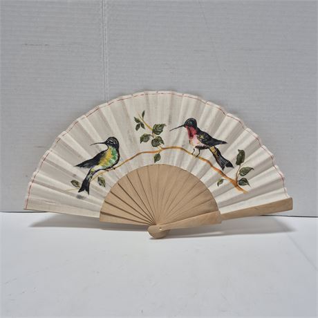 Vintage Hand-Painted Folding Fan