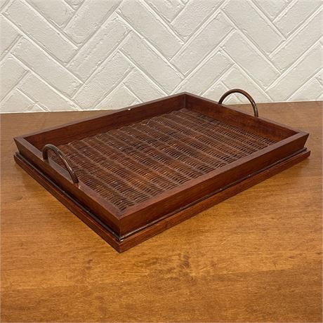 Lenox Riverwood Rectangular Wood Wicker Tray