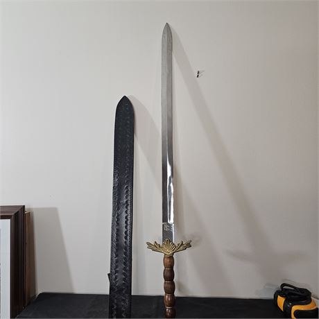 Wood & Brass Handled Sword