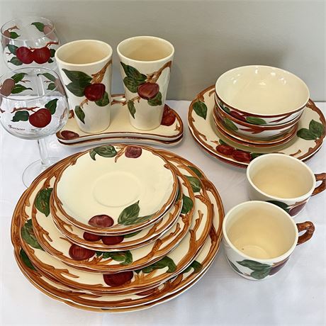 Setting for 2 Vtg Franciscan "Apple" Dinnerware (24pc Set)