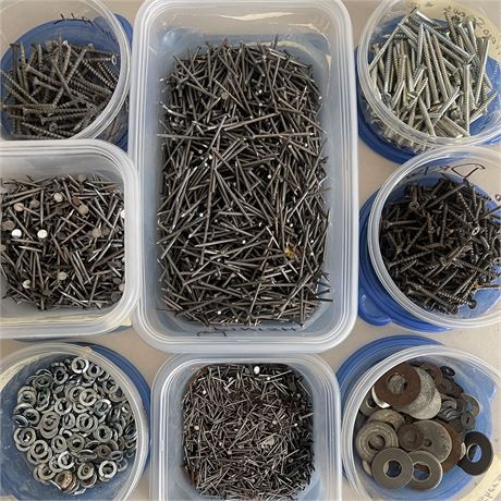 Assorted "Sorted" Screws, Nails and Washers