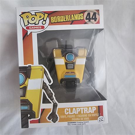 Funko Pop! Games vinyl figure of Claptrap from the video game series Borderland