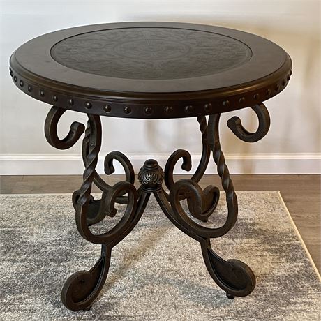 Joniedell Round End Tables with Steel Base by Ashley Furniture
