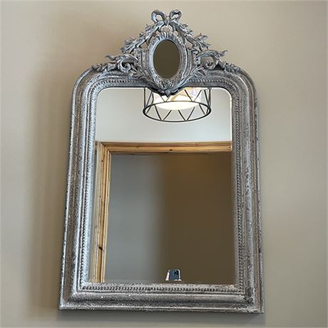 Frontgate Louis Philippe Cartouche Beveled Mirror with Gesso finish