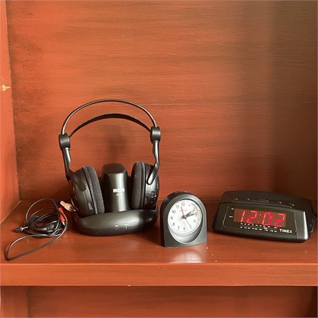 RCA Wireless Stereo Headphones w/ Alarm Clocks